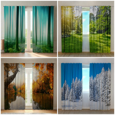 Charming forest curtains collection: Journey through the seasons