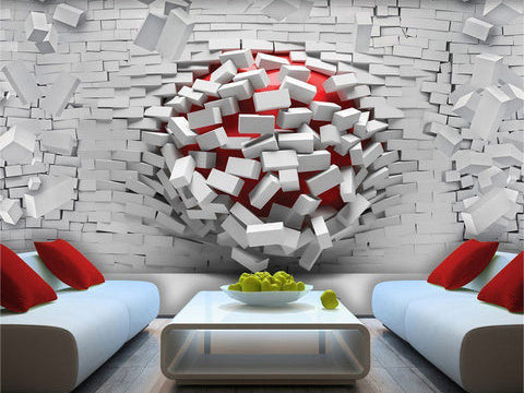 Wall Murals with 3D optical illusion