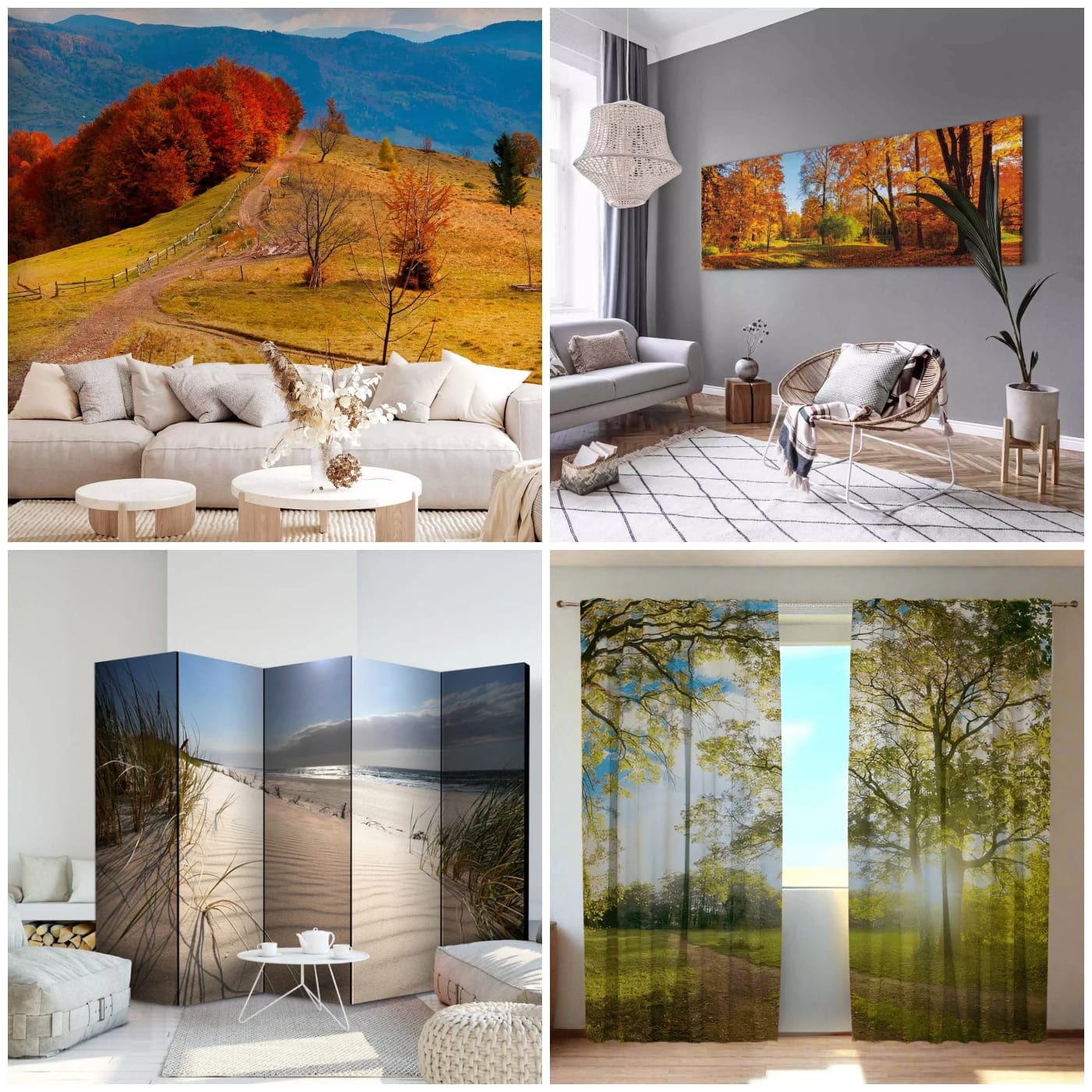 Wall Murals, curtains, paintings and Room divider with beautiful natural scenery - buy online