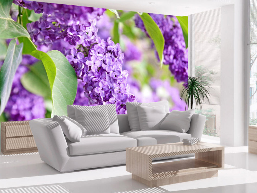 Home textile and interior items with lilac motifs