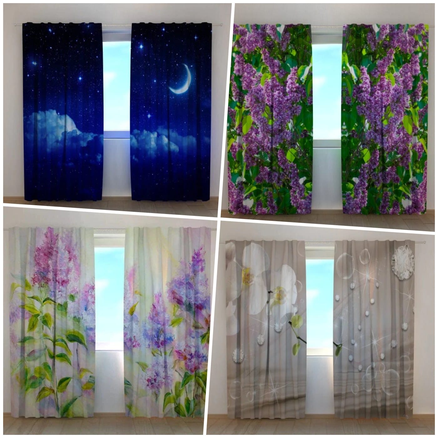 Cheap curtains with different patterns and designs 