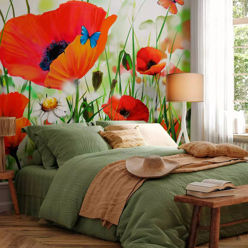 Wall Murals with poppies - country poppies, 60656