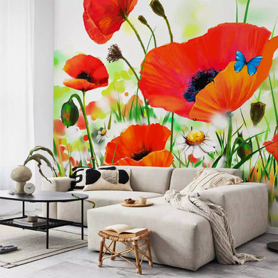 Wall Murals with poppies - country poppies, 60656