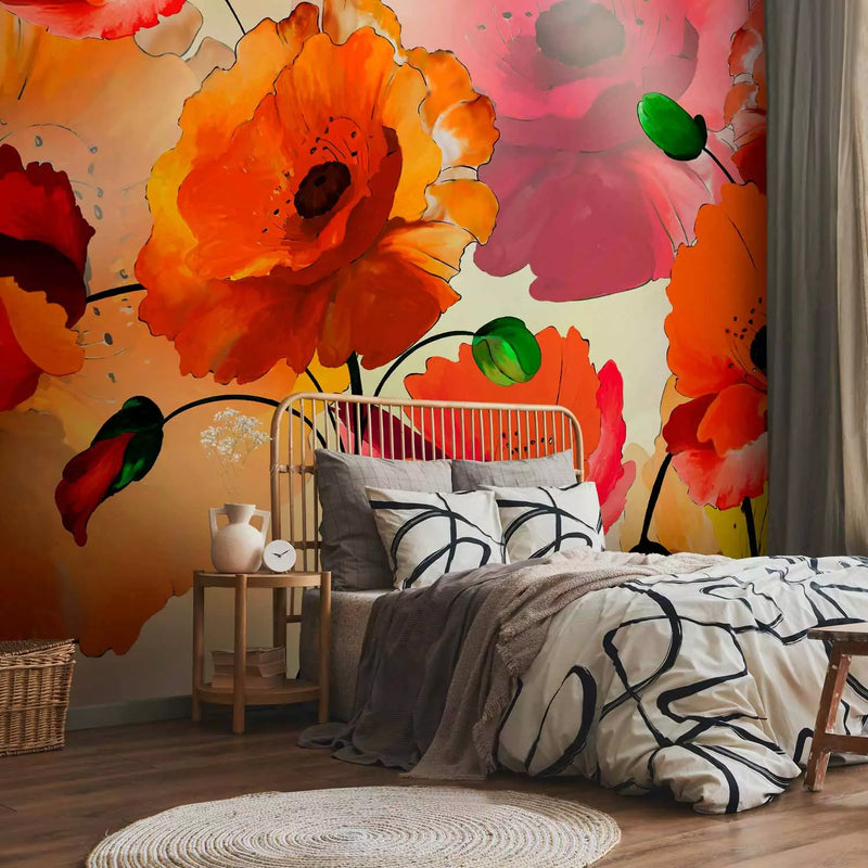 Wall Murals - Magone flowers in bright colors, 60410