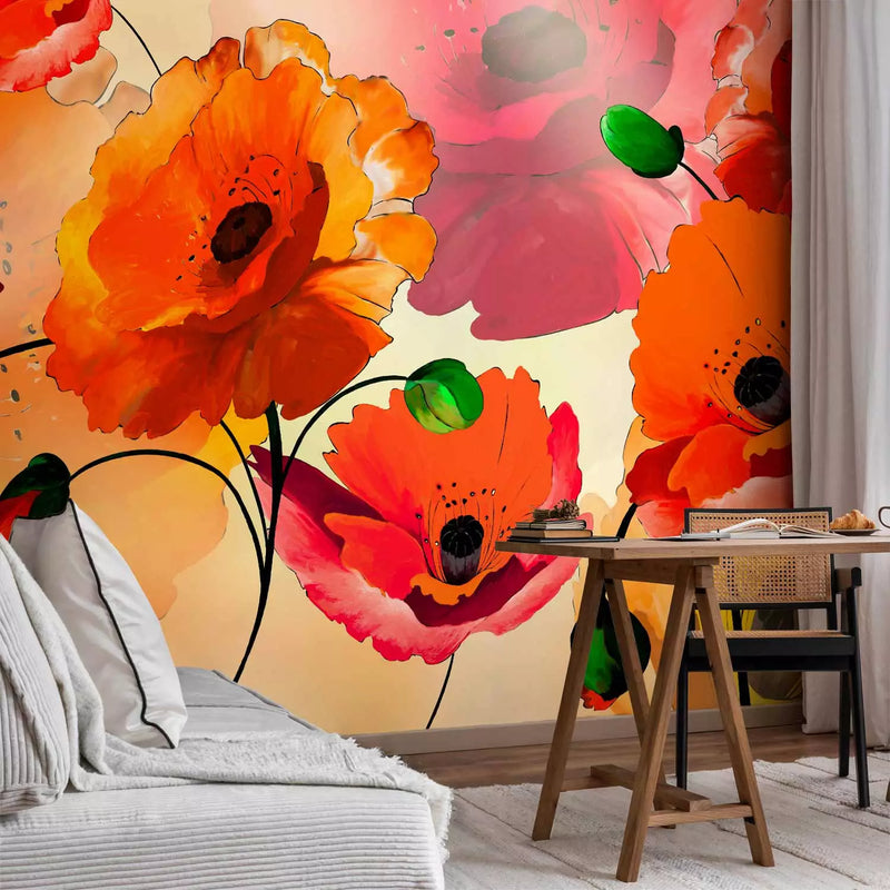 Wall Murals - Magone flowers in bright colors, 60410