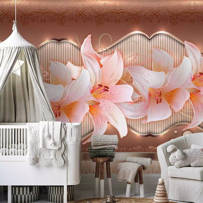 Wall Murals with flowers - Shy gestures, 97310