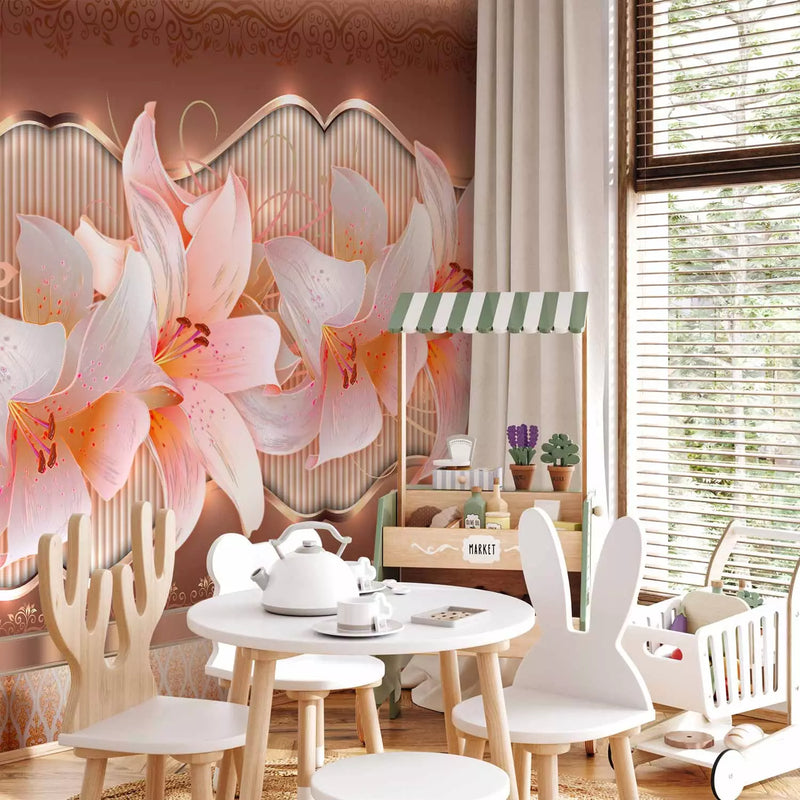 Wall Murals with flowers - Shy gestures, 97310