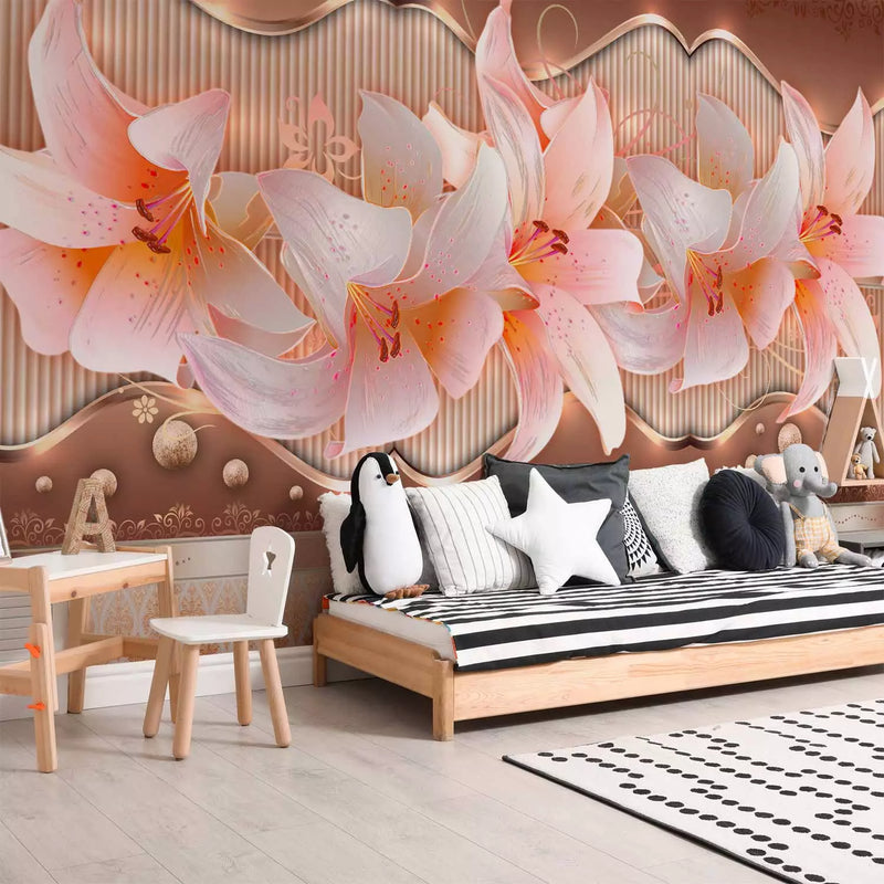 Wall Murals with flowers - Shy gestures, 97310