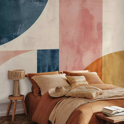 Wall Murals - Pink and gray accents creating a soft composition, 160014