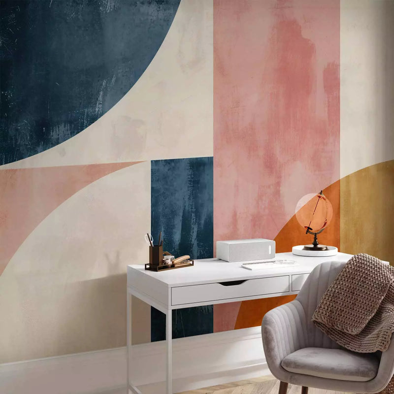 Wall Murals - Pink and gray accents creating a soft composition, 160014