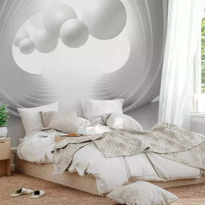 3D Wall Murals with perspective - World of Illusions, light grey, 97876G-ART