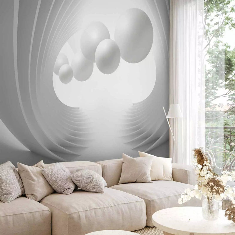 3D Wall Murals with perspective - World of Illusions, light grey, 97876G-ART