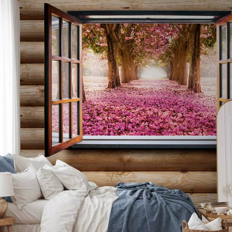 Wall Murals with fantastic view park in pink, 97307 - buy at G-ART