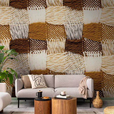 3D Wall Murals with the texture of the knitted fabric and the square weave g-art