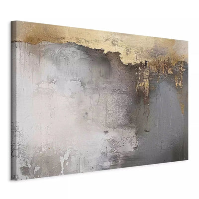 Canva with flowers - Metallic wall - gold accents on a gray background, 161997