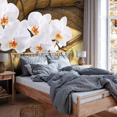 Wall Murals - Orchids on a gold background, 92114