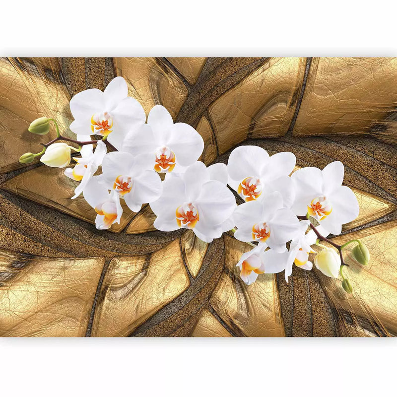 Wall Murals - Orchids on a gold background, 92114