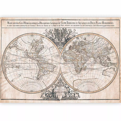 Wall Murals 93965 Hydrographic World Map