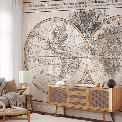 Wall Murals 93965 Hydrographic World Map