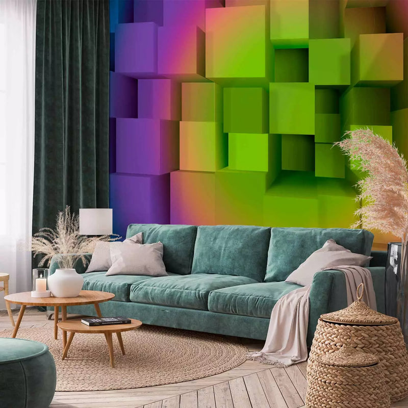 3D Wall Murals with a prospective 97062 rainbow puzzle