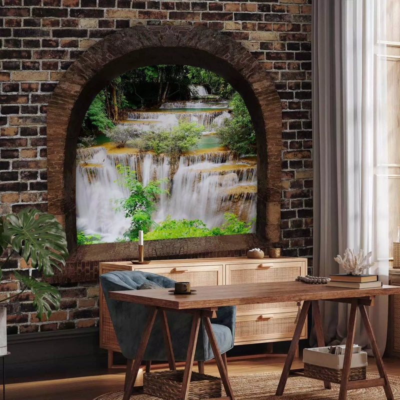 3D Wall Murals with a prospective 97953 Stone Window: Waterfall