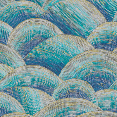 Abstraktās tapetes ar viļņu rakstu un spīdumu, zilā krāsā - 1373613 AS Creation
