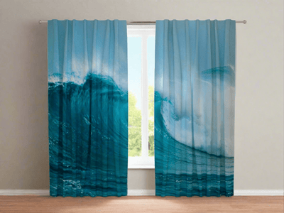 Curtains with nature - Spectacular ocean wave Tapetenshop.lv