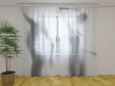 Curtains with a silhouette of a woman - Women's shades - exclusive design Tapetenshop.lv