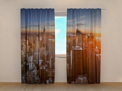 Day and night curtains - Sunset in the city - made to order Tapetenshop.lv