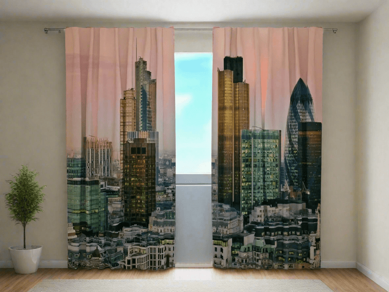 Beautiful curtains with print - Dubai - 3 different types of fabric Tapetenshop.lv