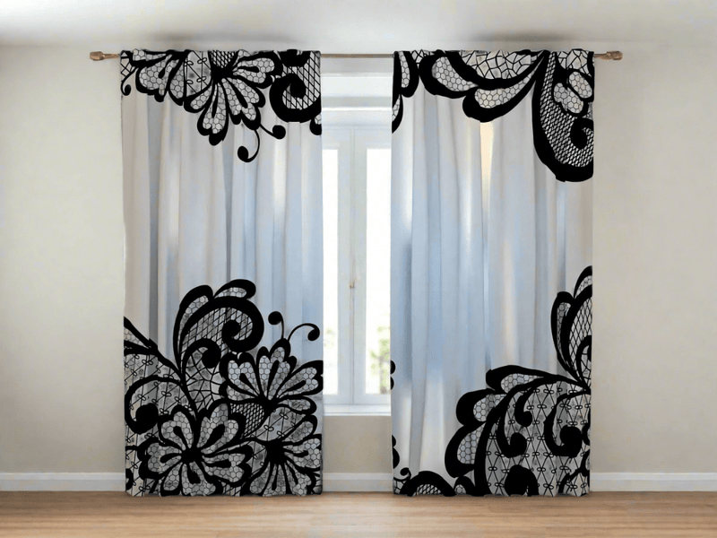 Black and white curtains on individual order - walletenshop walletenshop.lv