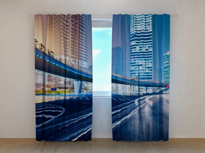 3D curtains with a realistic printed image - pedestrian bridge, Pisletta Tapetenshop.lv