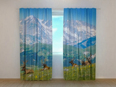 Day and night curtains - Mountain meadow Tapetenshop.lv