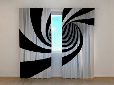 Black and white curtains made of high quality polyester fabric Tapetenshop.lv