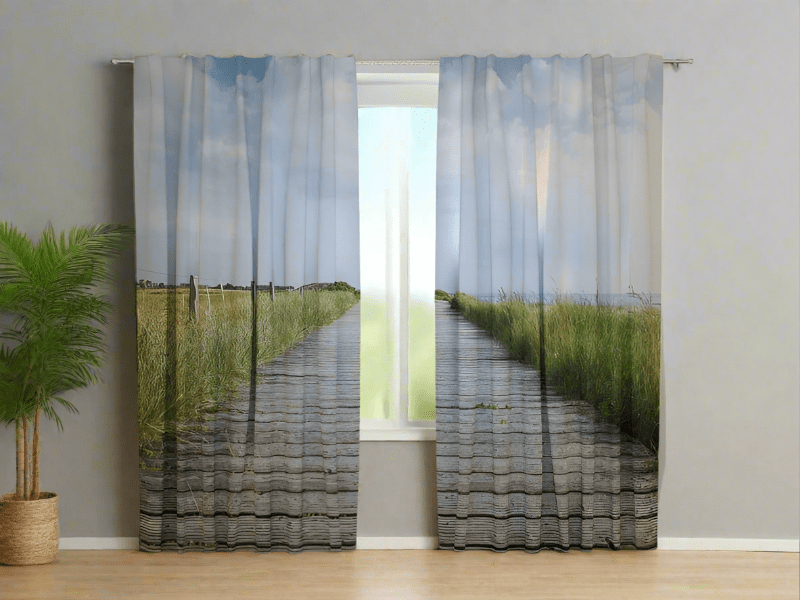 3D curtains with a realistic printed image - sea and nature Tapetenshop.lv