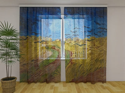  3D curtains with Vincent van Gogh's work "Ravens over a wheat field" Tapetenshop.lv