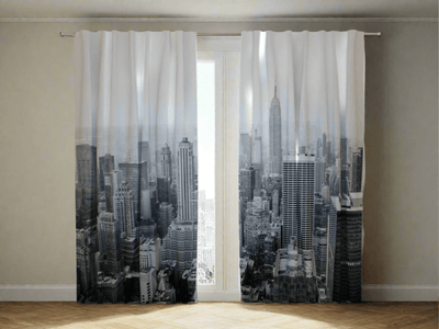 Curtains for bedroom with New York - Black and White New York - Day and Night Tapetenshop.lv