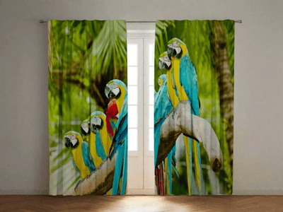 Curtains with birds, children's room and not only - parrots on the Tapetenshop.lv