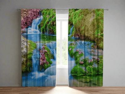 Curtains to order - beautiful nature and waterfallsstapetenshop.lv