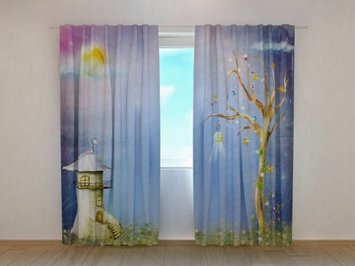 Curtains for children and children's room - a fabulous cottage - to order on Tapetenshop.lv