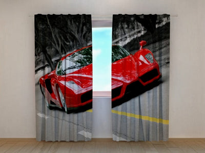 Curtains for children's room - Bright picture - Red ferarri Tapetenshop.lv