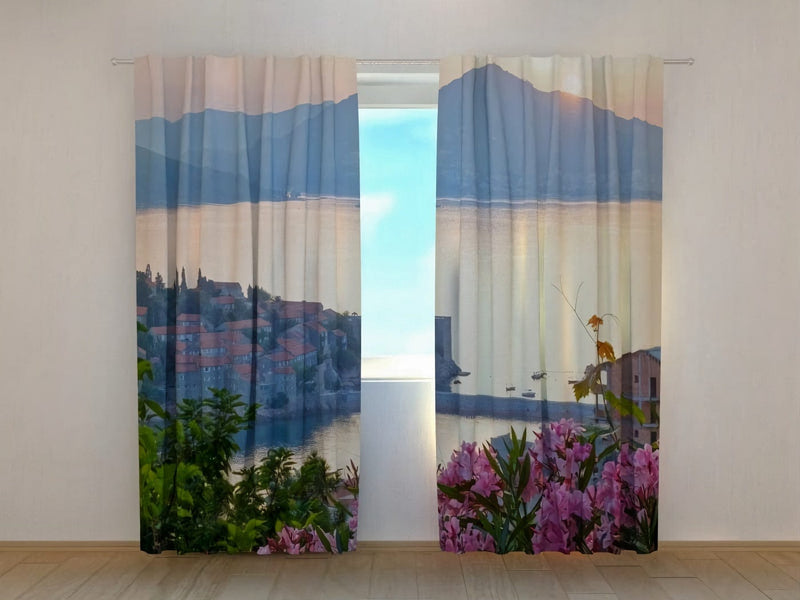 Curtains for the living room and bedroom with a beautiful view of nature - Saulēkts Tapetenshop.lv