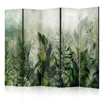 Aizslietnis - Rīta rasa ar lapām uz zaļa fona, 150957, 225x172 cm ART