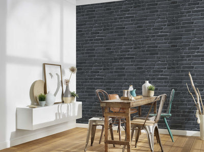 Wallpaper with brick imitation AS Creation 94283-3 black AS Creation