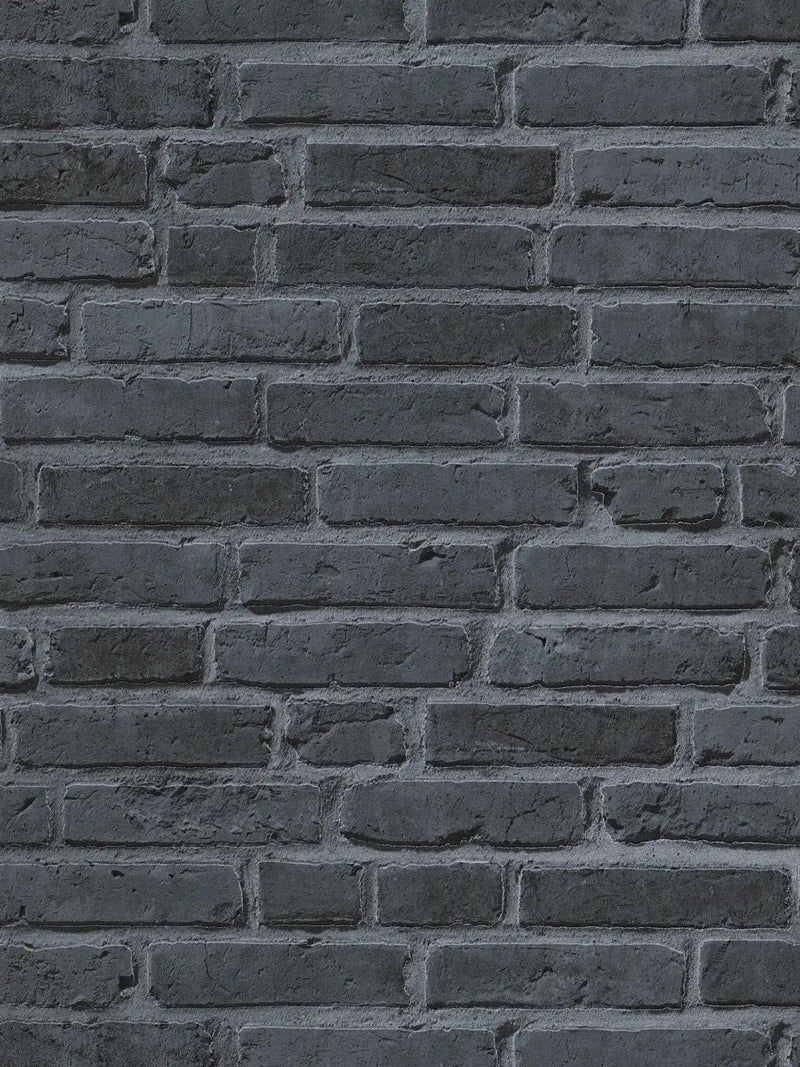 Wallpaper with imitation of brick AS Creation 94283-3 in black AS Creation