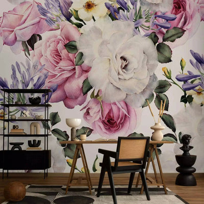 Wall Murals with flowers - sentimental garden (multicolored), 118064