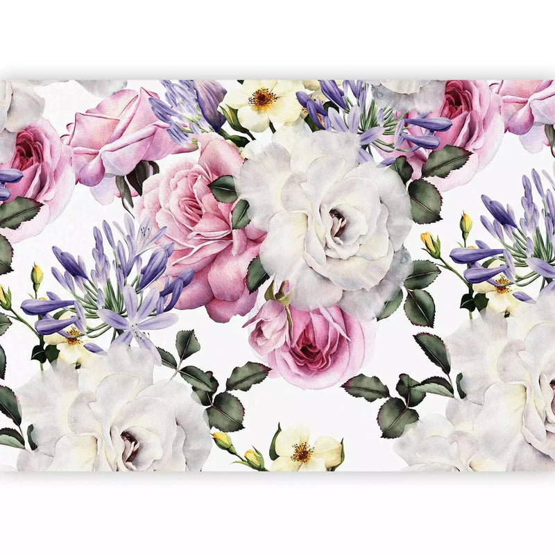 Wall Murals with flowers - sentimental garden (multicolored), 118064