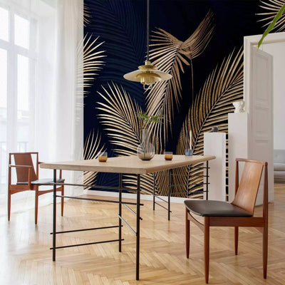 350x256 cm. Valokuvatapetti - Golden Palms, 138359