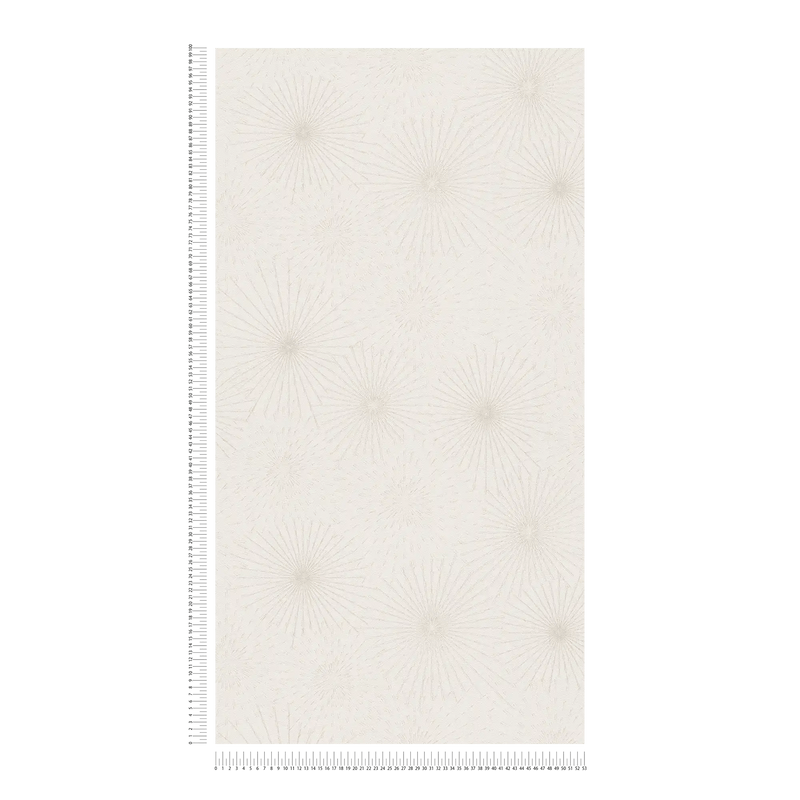 Wallpaper for bedroom - white with retro star pattern, 388184 AS Creation