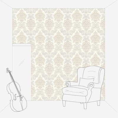 Wallpaper for bedroom - Baroque style with glitter effect - white, AS 368982 AS Creation